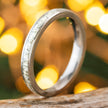 Titanium and Antler Wedding Band for Women