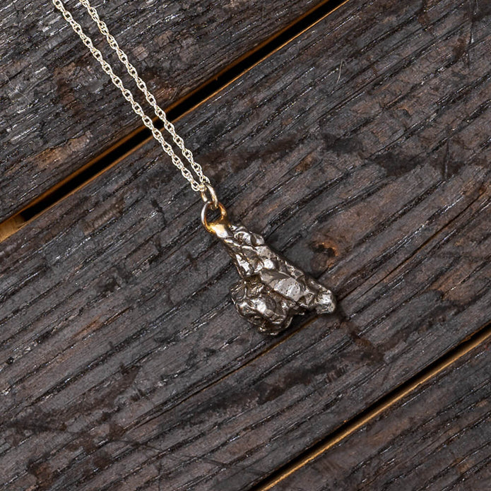 Meteorite Necklace Featuring Campo Del Cielo Sterling Silver Pendant, 20"