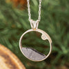 Meteorite Necklace with Moissanite and Sterling Silver