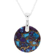 Purple Lava Mosaic Turquoise Necklace, Gem Alloy Jewelry