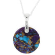 Purple Lava Mosaic Turquoise Necklace, Gem Alloy Jewelry