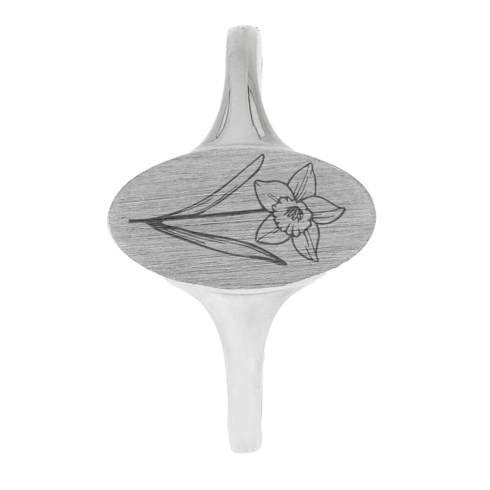 Birth Flower Signet Ring