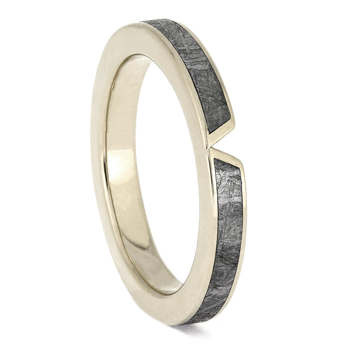 Gold ring with a gray interior on a white background