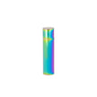 Multicolored cylindrical urn on a white background