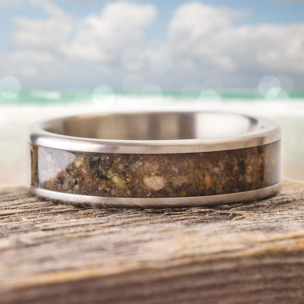 Beach Sand Wedding Band