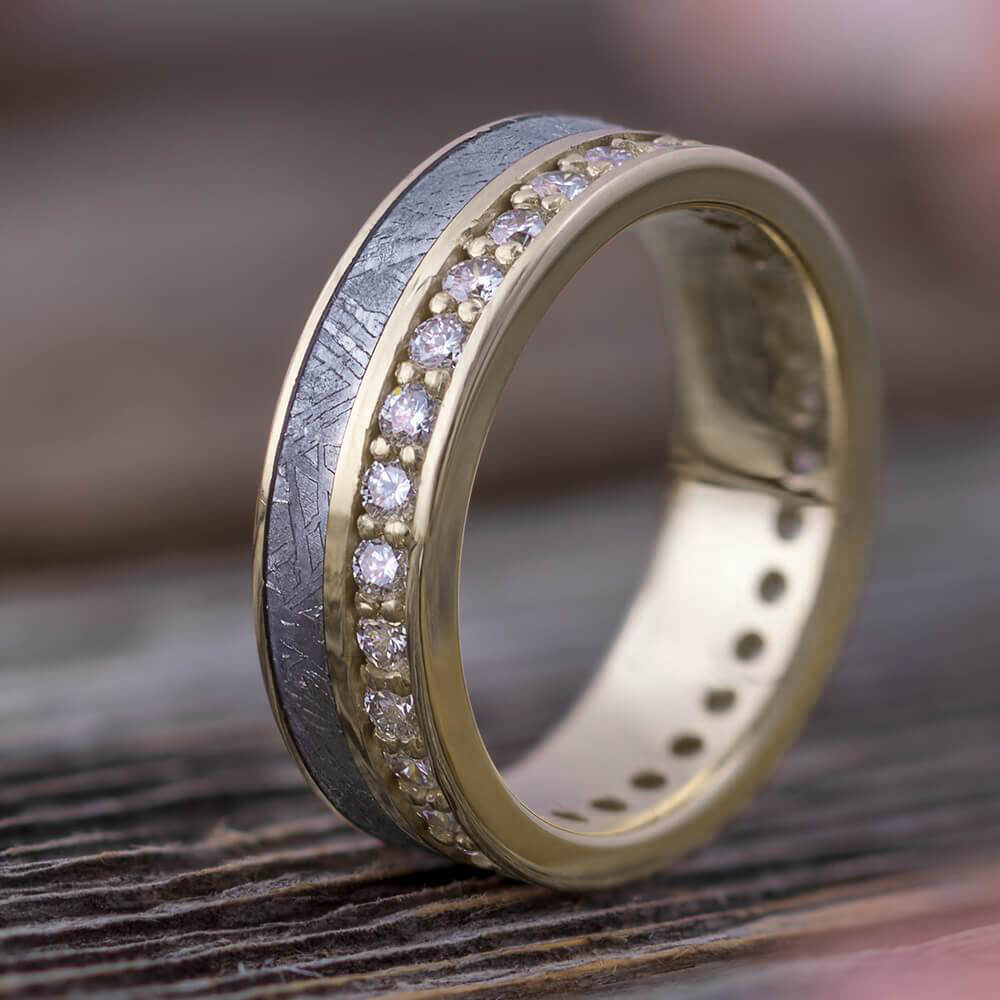 Meteorite & Diamond Eternity Ring | Jewelry by Johan