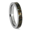 Bronze Abalone Ring in Titanium Wedding Band
