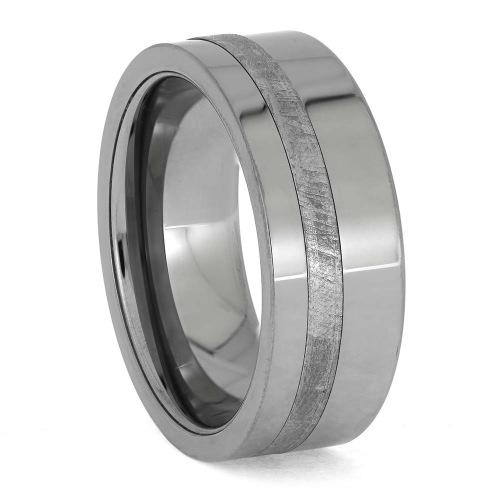 Authentic Meteorite & Tungsten Men's Wedding Band