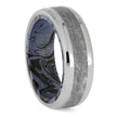 Mokume Gane Wedding Band with Meteorite