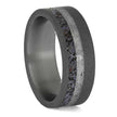 Premium Dinosaur Bone with Meteorite in Sandblasted Titanium