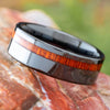 Black Ceramic Wedding Band with Bloodwood