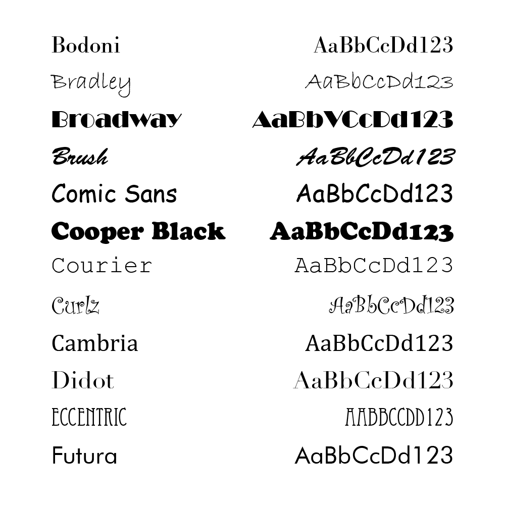 Font Options 1