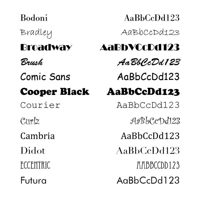 Font Options 1