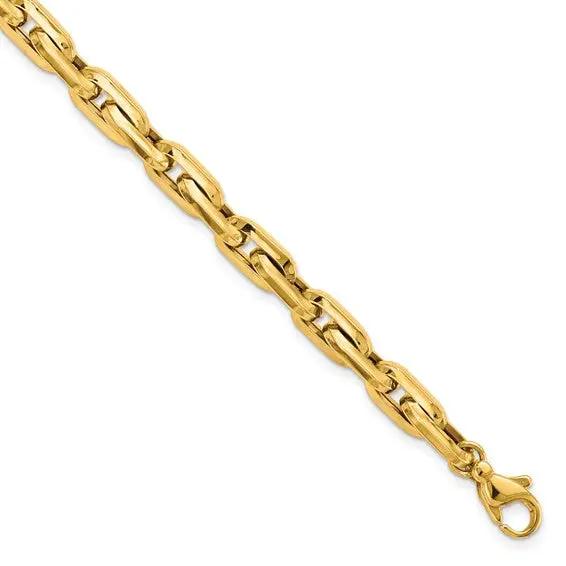 Elegant gold cable chain bracelet close-up