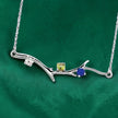 Silver Family Tree Necklace with 3 Birthstones