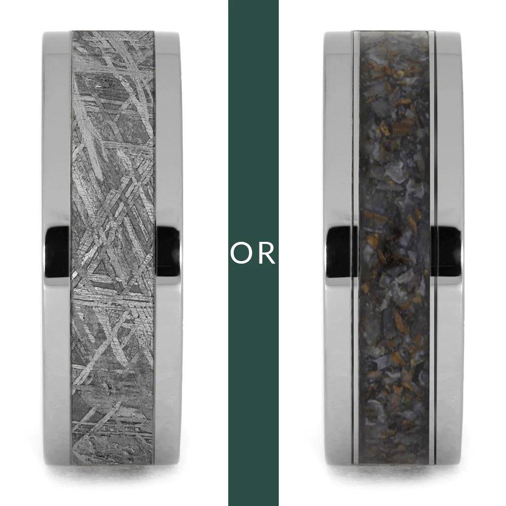 Modular Ring With Meteorite or Dinosaur Bone