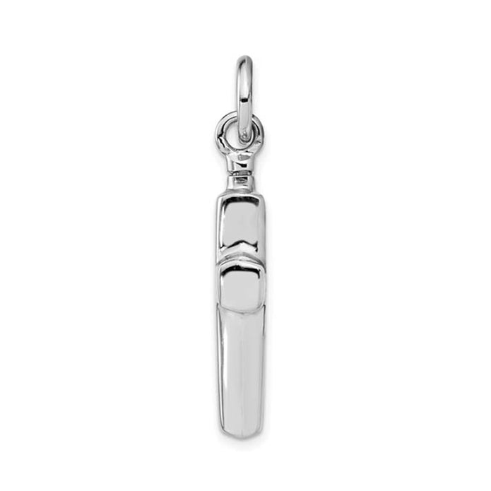 Silver pendant on a white background