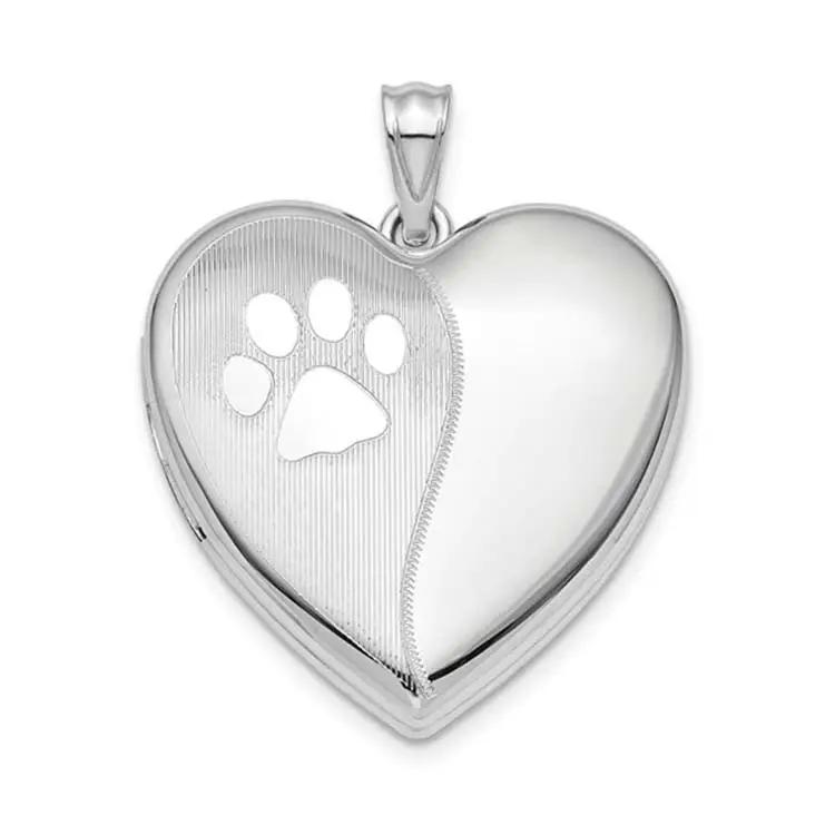 Heart Locket for Ashes with Pawprint