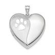 Heart Locket for Ashes with Pawprint