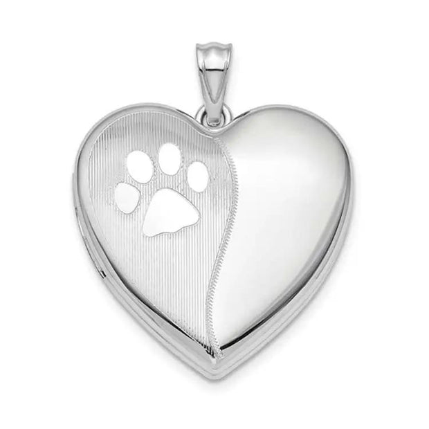 Heart Locket for Ashes with Pawprint