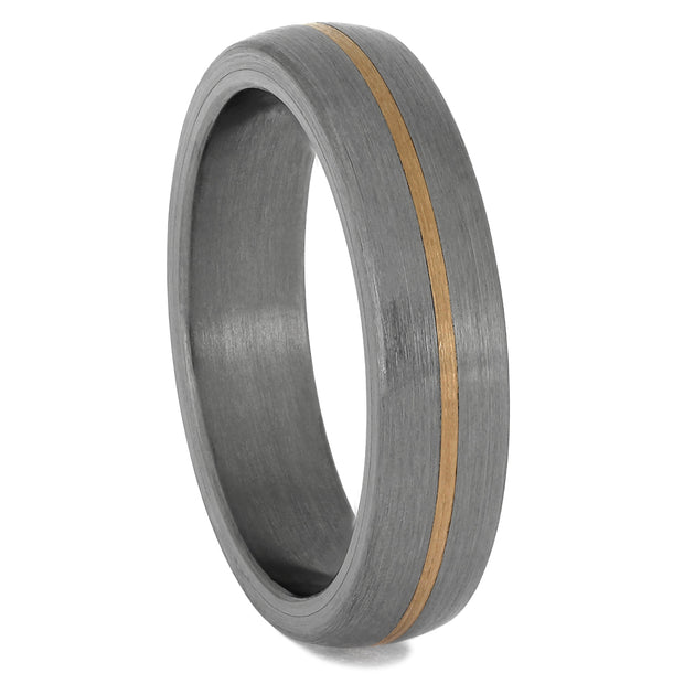 by Jewelry by Johan Titanium Wedding Band with Rose Gold Pinstripe 000015
