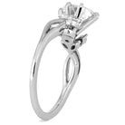 Oval Diamond Engagement Ring With Leaf Accented Band-ST676-13D - Jewelry by Johan