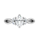 Oval Diamond Engagement Ring With Leaf Accented Band-ST676-13D - Jewelry by Johan