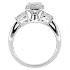 Emerald Cut Moissanite Halo Engagement Ring With Diamond Accents-ST711-27M - Jewelry by Johan