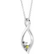 Sterling Silver Pendant Necklace with Birthstones