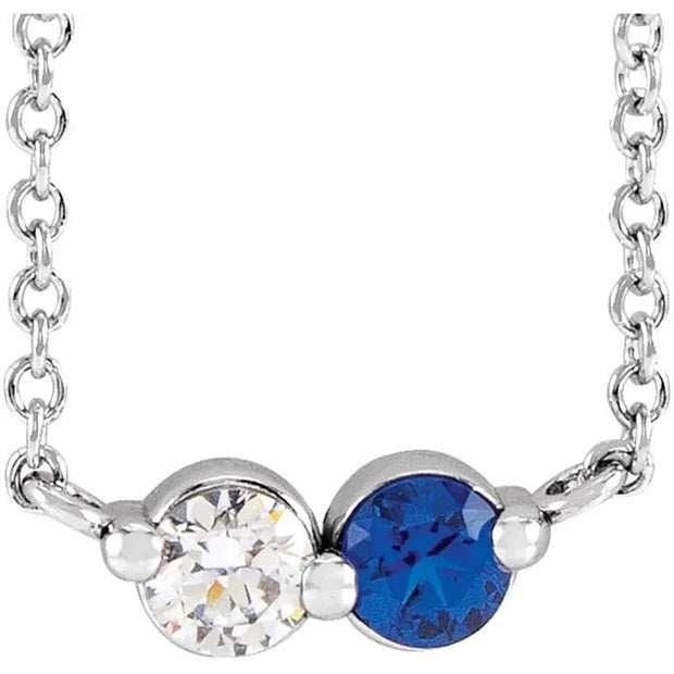 Double Birthstone Chain Necklace