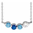 Bar Necklace with 4 Birthstones