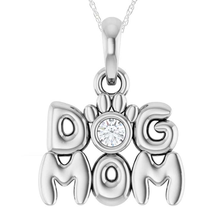 Dog Mom Necklace in Silver