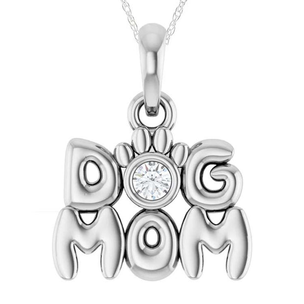 Dog Mom Necklace in Silver