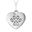Paw Print Necklace with Heart Design