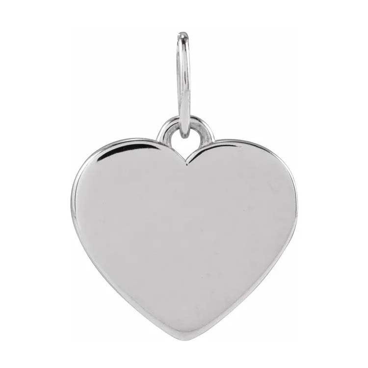 Silver heart-shaped pendant on a white background