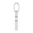 Silver keychain with a rectangular tag on a white background