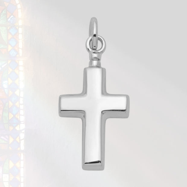 Cross Pendant for Ashes in Sterling Silver Jewelry