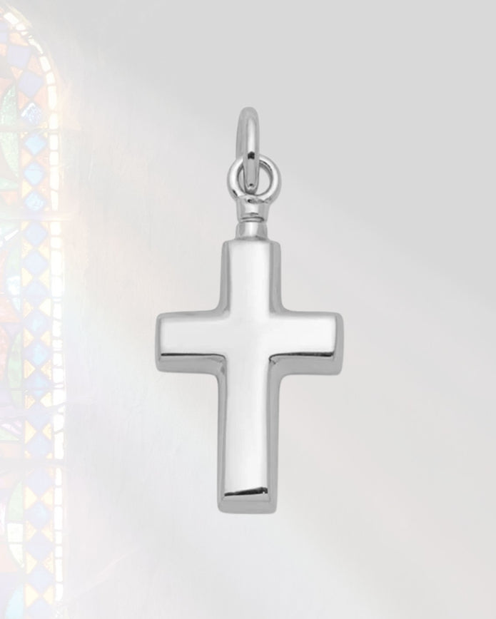 Cross Pendant for Ashes in Sterling Silver Jewelry