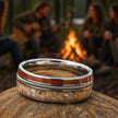 Memorial Ring with Guitar String and Mahogany Wood