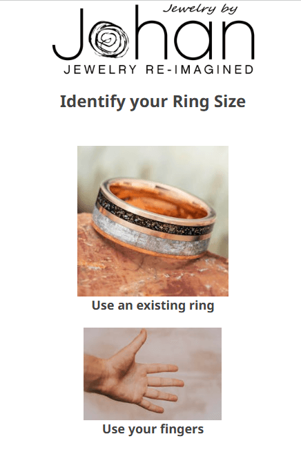 Ring on a surface for sizing comparison