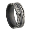 Damascus Steel Wedding Band in Black Zirconium