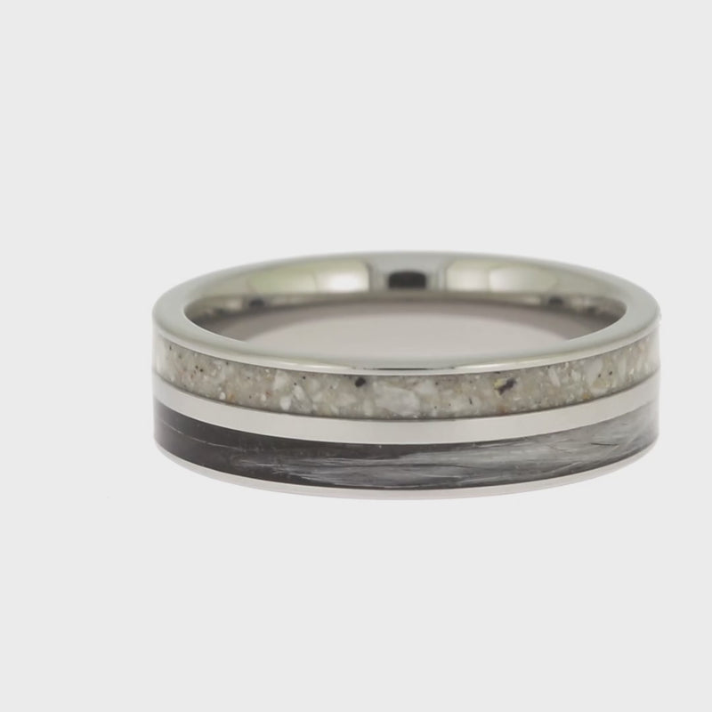 Pet Memorial Ring with Ashes and Pet Fur