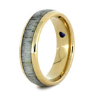 Yellow Gold Antler Wedding Band with Heart Shaped Sapphire-2954 - Jewelry by Johan