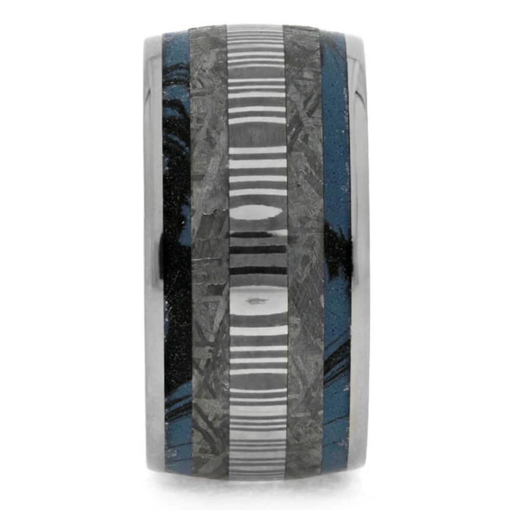 Mokume Gane Ring, Damascus And Gibeon Meteorite In Stainless Steel-1548 - Jewelry by Johan