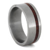 Matte Titanium Ring with Bloodwood Pinstripe