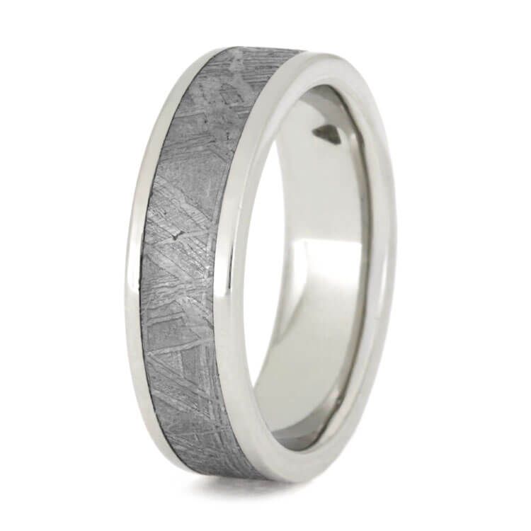 Triangle Diamond And Meteorite Wedding Ring