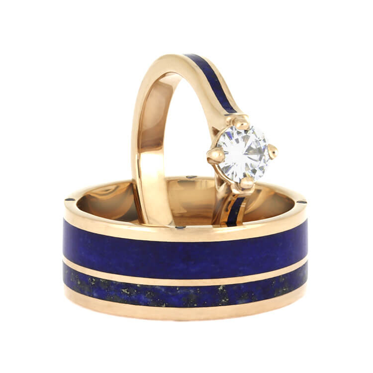 Lapis Lazuli Wedding Ring Set