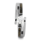 Diamond Tension Engagement Ring With Buckeye Burl-3444 - Jewelry by Johan