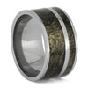 Buckeye Burl Wedding Band With Titanium Pinstripe