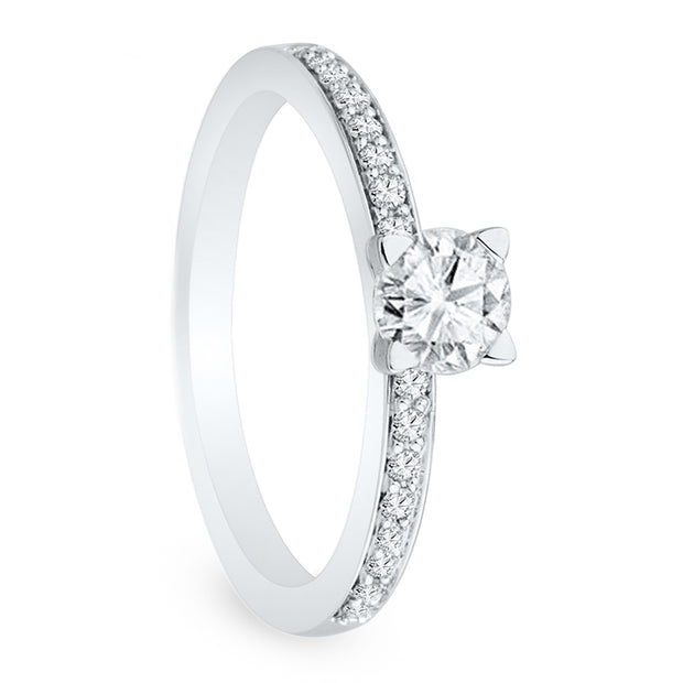 Sterling Silver Classic Engagement Ring-SHRE027462-SS - Jewelry by Johan